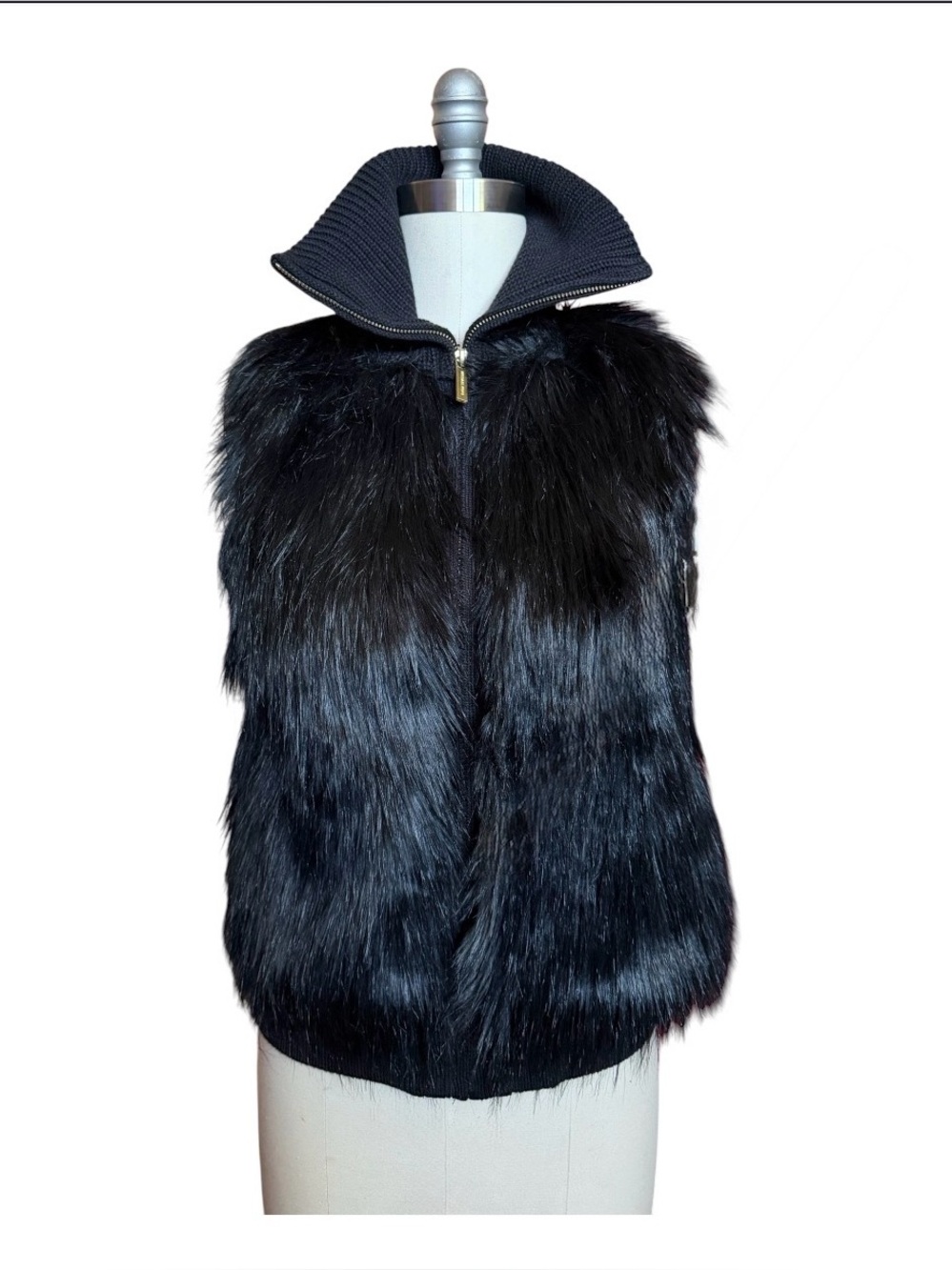 Michael Kors Woman’s Black Vest with Ribbed Collar